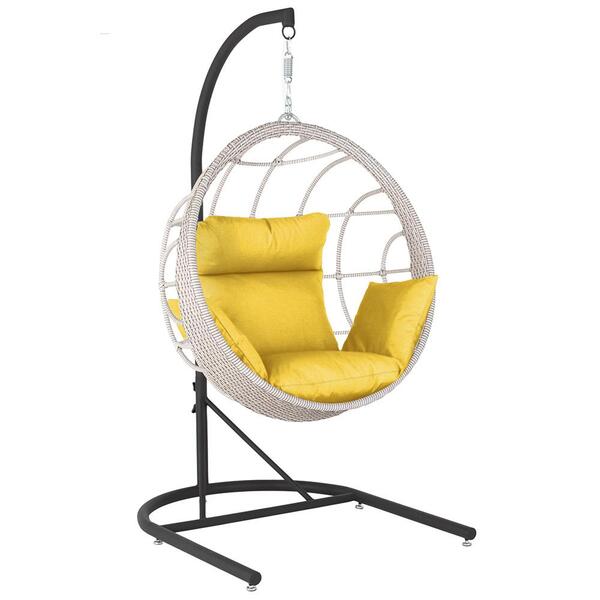 Balanço Suspenso Ninho Em Aluminie Fibra Marmore E Suporte De