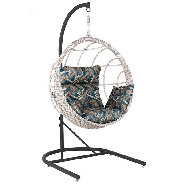 Balanço Suspenso Ninho Em Aluminie Fibra Marmore E Suporte De