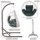 Balanço Suspenso Ninho Em Aluminie Fibra Marmore E Suporte De