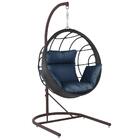 Balanço Suspenso Ninho Em Aluminie Fibra Preta E Suporte De B