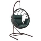Balanço Suspenso Ninho Em Aluminie Fibra Preta E Suporte De B