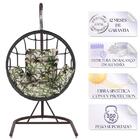 Balanço Suspenso Ninho Em Aluminie Fibra Preta E Suporte De B