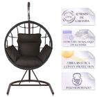 Balanço Suspenso Ninho Em Aluminie Fibra Preta E Suporte De B