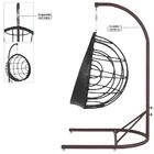 Balanço Suspenso Ninho Em Aluminie Fibra Preta E Suporte De B