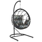 Balanço Suspenso Ninho Em Aluminie Fibra Preta E Suporte De B