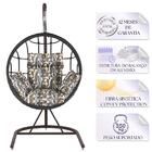 Balanço Suspenso Ninho Em Aluminie Fibra Preta E Suporte De B