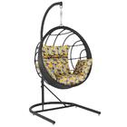 Balanço Suspenso Ninho Em Aluminie Fibra Preta E Suporte De B