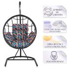 Balanço Suspenso Ninho Em Aluminie Fibra Preta E Suporte De B