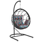 Balanço Suspenso Ninho Em Aluminie Fibra Preta E Suporte De B