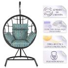 Balanço Suspenso Ninho Em Aluminie Fibra Preta E Suporte De B