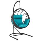 Balanço Suspenso Ninho Em Aluminie Fibra Preta E Suporte De B