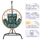 Balanço Suspenso Ninho Em Aluminie Fibra Ráfia E Suporte De B