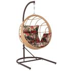 Balanço Suspenso Ninho Em Aluminie Fibra Ráfia E Suporte De B