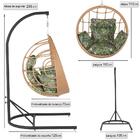 Balanço Suspenso Ninho Em Aluminie Fibra Ráfia E Suporte De B