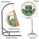 Balanço Suspenso Ninho Em Aluminie Fibra Ráfia E Suporte De B