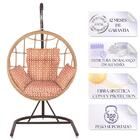 Balanço Suspenso Ninho Em Aluminie Fibra Ráfia E Suporte De B