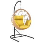 Balanço Suspenso Ninho Em Aluminie Fibra Ráfia E Suporte De B