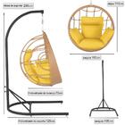 Balanço Suspenso Ninho Em Aluminie Fibra Ráfia E Suporte De B