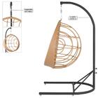 Balanço Suspenso Ninho Em Aluminie Fibra Ráfia E Suporte De B