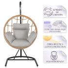 Balanço Suspenso Ninho Em Aluminie Fibra Ráfia E Suporte De B