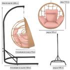 Balanço Suspenso Ninho Em Aluminie Fibra Ráfia E Suporte De B