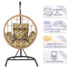 Balanço Suspenso Ninho Em Aluminie Fibra Ráfia E Suporte De B