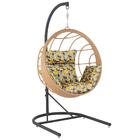 Balanço Suspenso Ninho Em Aluminie Fibra Ráfia E Suporte De B