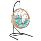 Balanço Suspenso Ninho Em Aluminie Fibra Ráfia E Suporte De B