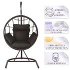 Balanço Suspenso Ninho Em Aluminie Fibra Tabaco E Suporte De