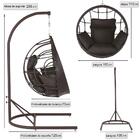 Balanço Suspenso Ninho Em Aluminie Fibra Tabaco E Suporte De