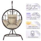 Balanço Suspenso Ninho Em Aluminie Fibra Tabaco E Suporte De