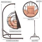 Balanço Suspenso Ninho Em Aluminie Fibra Tabaco E Suporte De