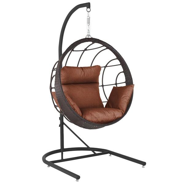 Balanço Suspenso Ninho Em Aluminie Fibra Tabaco E Suporte De