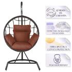 Balanço Suspenso Ninho Em Aluminie Fibra Tabaco E Suporte De