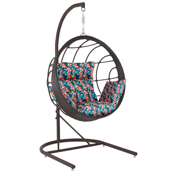 Balanço Suspenso Ninho Em Aluminie Fibra Tabaco E Suporte De