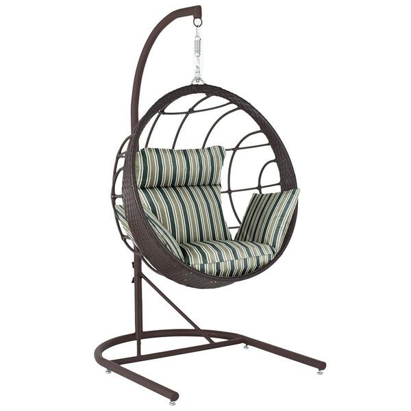 Balanço Suspenso Ninho Em Aluminie Fibra Tabaco E Suporte De