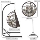 Balanço Suspenso Ninho Em Aluminie Fibra Tabaco E Suporte De