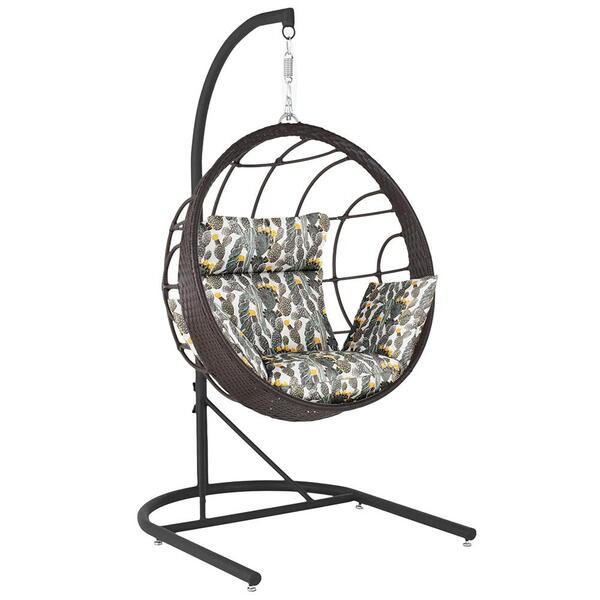 Balanço Suspenso Ninho Em Aluminie Fibra Tabaco E Suporte De