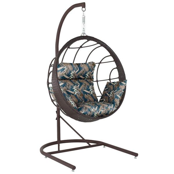 Balanço Suspenso Ninho Em Aluminie Fibra Tabaco E Suporte De