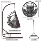 Balanço Suspenso Ninho Em Aluminie Fibra Tabaco E Suporte De