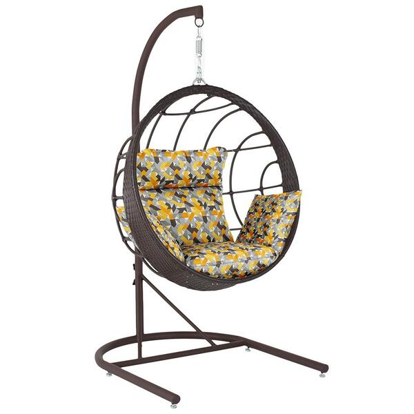 Balanço Suspenso Ninho Em Aluminie Fibra Tabaco E Suporte De