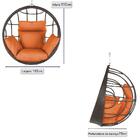 Balanço Suspenso Ninho Em Alumínio E Fibra Sintética Argila E