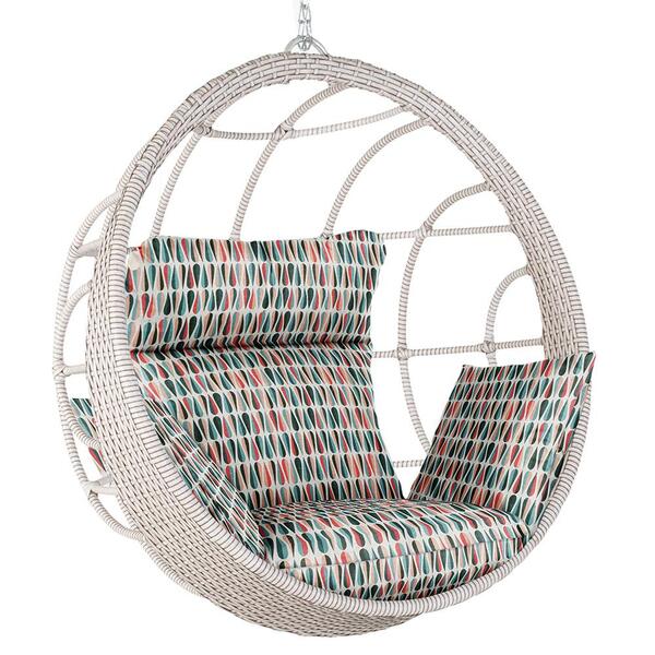 Balanço Suspenso Ninho Em Alumínio E Fibra Sintética Marmore