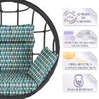 Balanço Suspenso Ninho Em Alumínio E Fibra Sintética Preta E