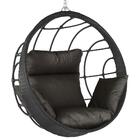 Balanço Suspenso Ninho Em Alumínio E Fibra Sintética Preta E
