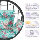 Balanço Suspenso Ninho Em Alumínio E Fibra Sintética Preta E