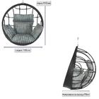 Balanço Suspenso Ninho Em Alumínio E Fibra Sintética Preta E