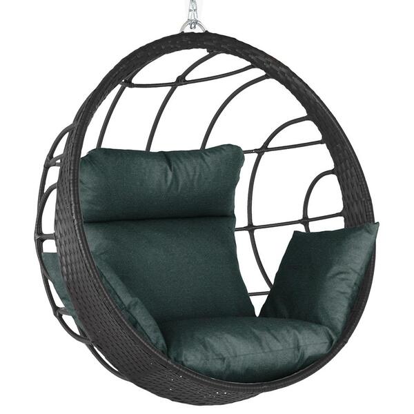 Balanço Suspenso Ninho Em Alumínio E Fibra Sintética Preta E