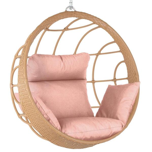 Balanço Suspenso Ninho Em Alumínio E Fibra Sintética Ráfia E