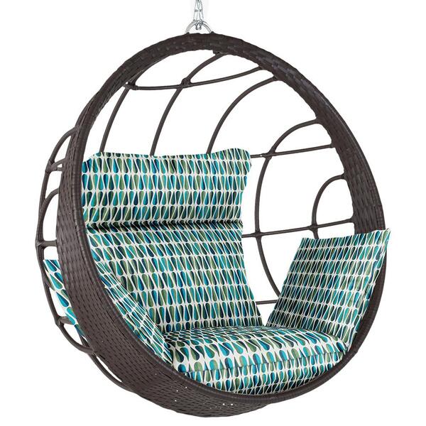 Balanço Suspenso Ninho Em Alumínio E Fibra Sintética Tabaco E